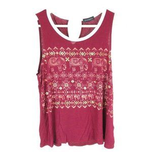 (P-05) Flashmob Large Red Blouse Metallic Elephant